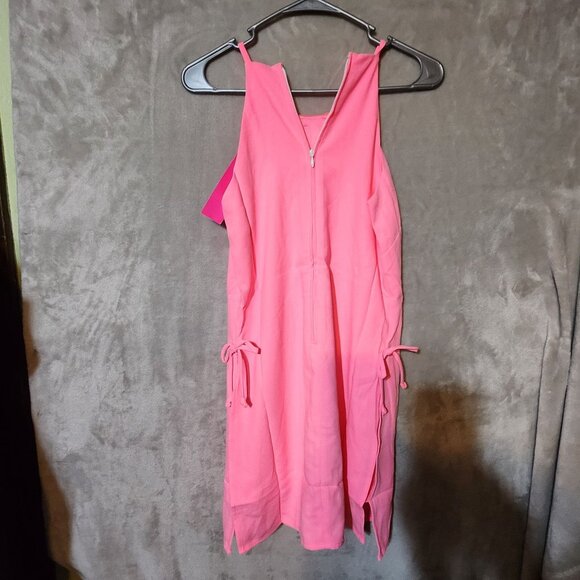 Pink Lily Pulitzer Embroidered Sleeveless Romper Beachy With Side Ties & Back Zi - Picture 5 of 5